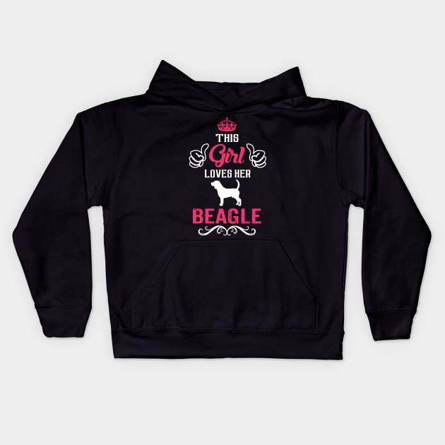 This Girl Loves Her BEAGLE Cool Gift Kids Hoodie by Pannolinno